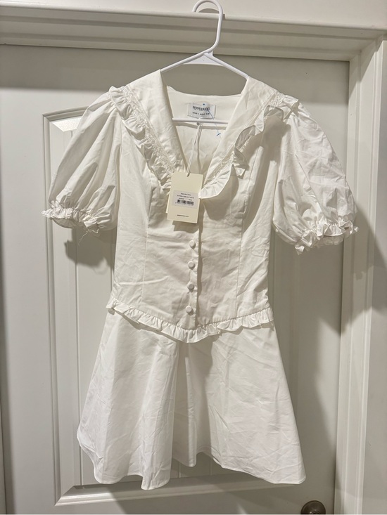 Peppermayo Dresses & Skirts - NWT PepperMayo Seana Mini Dress White Ruffle Puff Sleeve Size US 4 #80